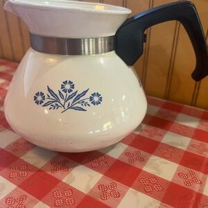 Vintage Corning Ware P-104 Blue Cornflower 6 Cup Coffee Tea Pot Kettle No Lid